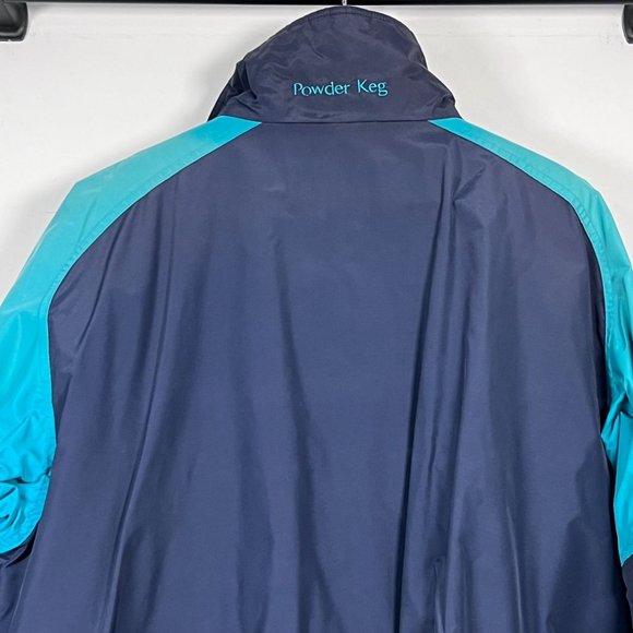 Columbia Powder Keg VTG 90's Ski Snowboard Jacket Men XL Shell ONLY Retro Teal - Picture 5 of 14